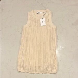 7 for all mankind Beige Sleeveless Knit Top, NEVER WORN